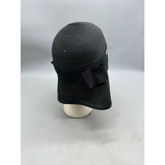 Vintage Stetson 5th Ave John B comp Women' s Black Cloche Hat Blend band READ - Picture 4 of 7